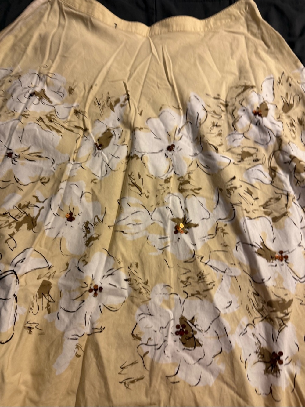 Floral Cream Cotton Bedding Cover with White Flower Print
